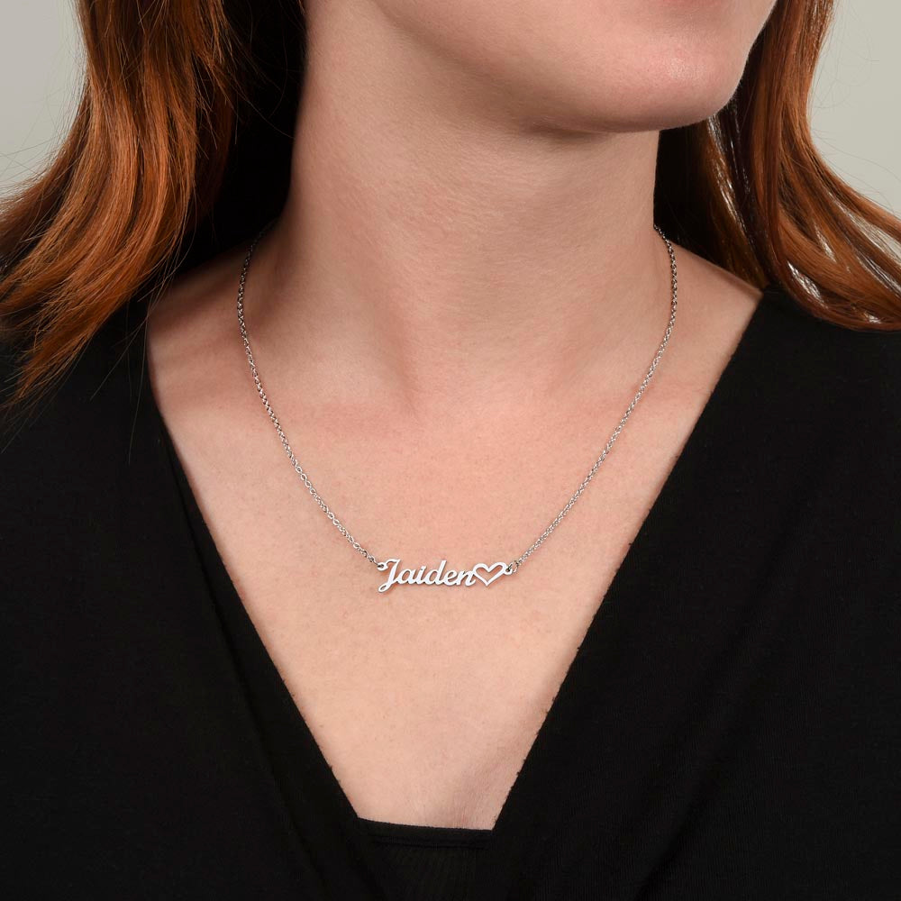 Personalized Heart Name Necklace Your Special Gift In 18K Yellow Gold Finish, Your Special Gift in Polished Stainless Steel